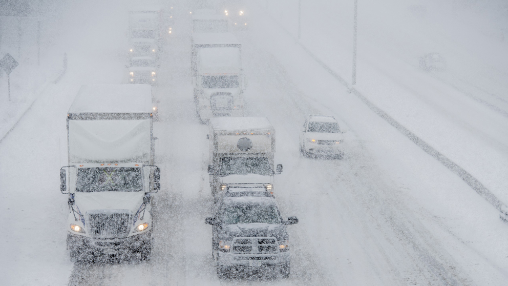 trucks in snow