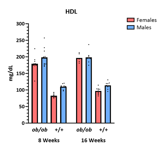 Mouse Phenotype Info - HDL - JAX® Mice Strain BTBR-Ob (004824)