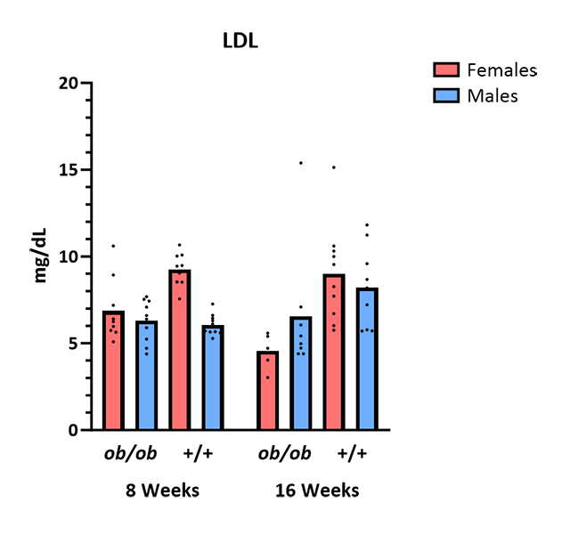 Mouse Phenotype Info - LDL - JAX® Mice Strain BTBR-Ob (004824)