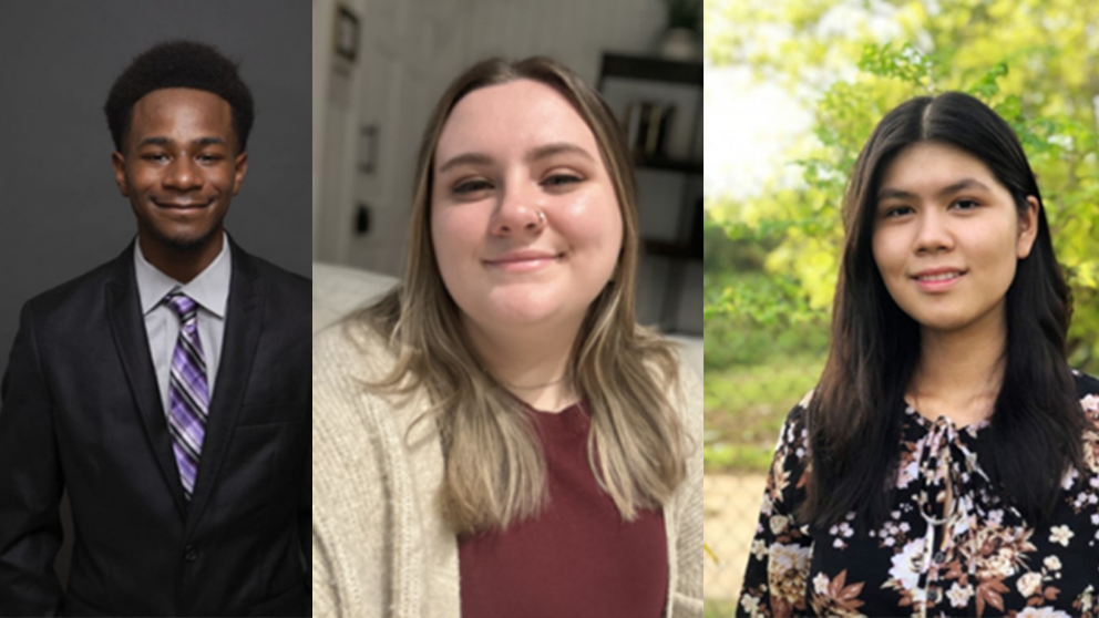 2023 The Jackson Laboratory M.D.-Ph.D. Postbac Fellows (l to r) Cameron Keeley-Parker, Alaura Rice, Britney Sison