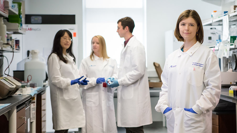 The Anczukow lab group in Dr. Anczukow's lab.