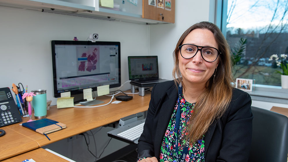 The Jackson Laboratory's Elise Courtois in her office.