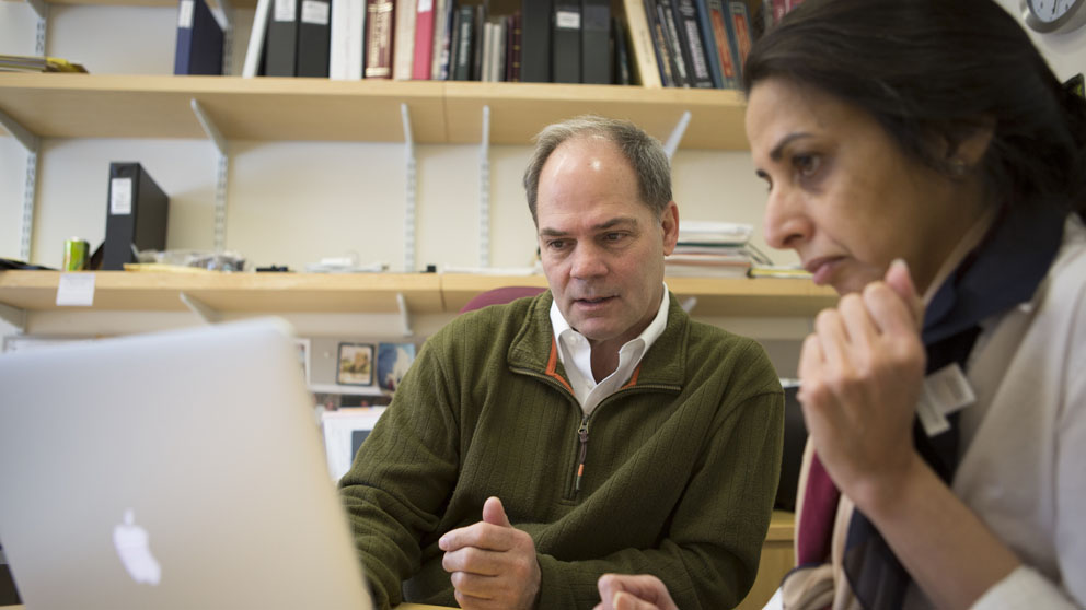 Bob Braun, Ph.D. collaborates with Manju Sharma, Ph.D.