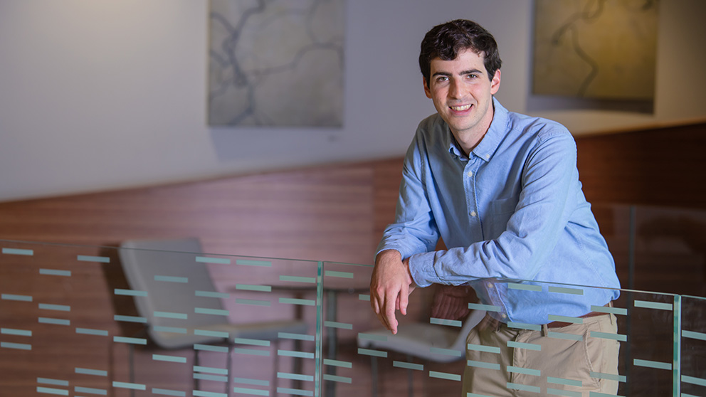 The Jackson Laboratory's Frederick Varn at The Jackson Laboratory for Genomic Medicine. Photo credit: Charles Carmada