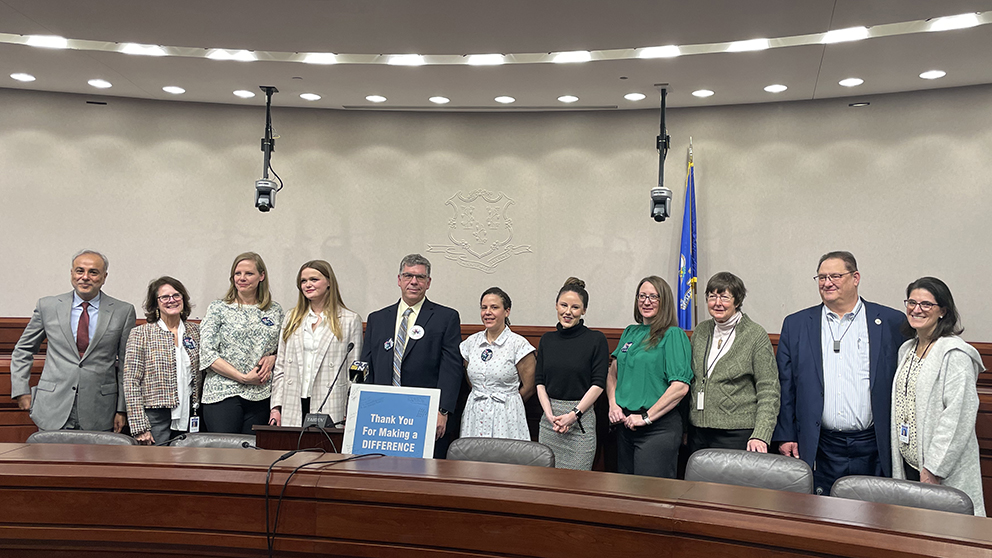 JAX research scientist Joanna Gell, middle, will serve on the Connecticut Rare Disease Advisory Council.