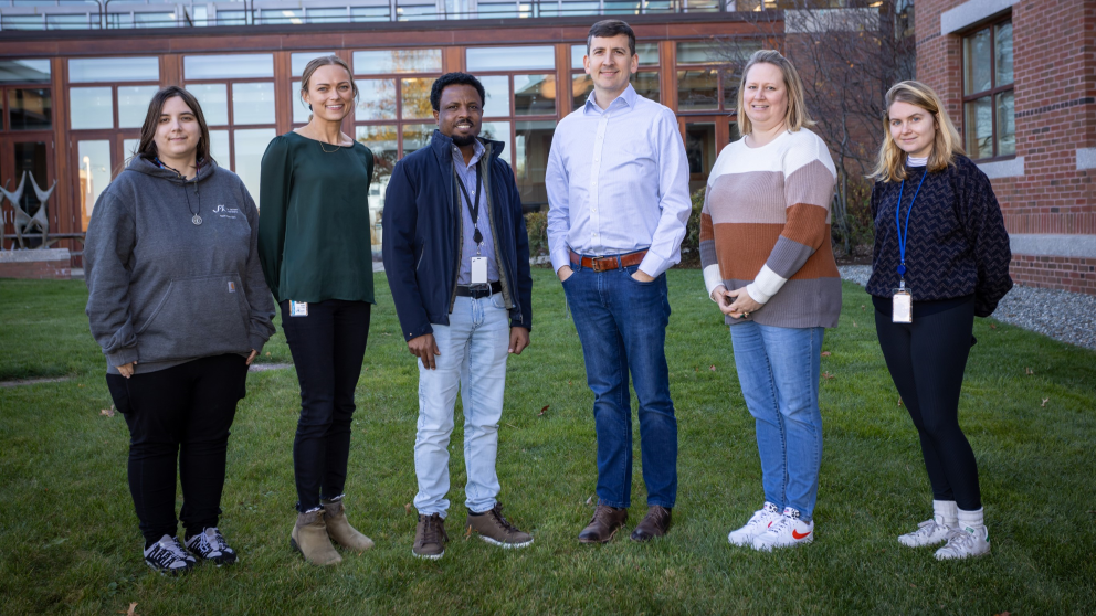 A group shot of the West Lab: (L-R) Holly White, Jordyn Van Portfliet, Abate Bashaw, Phillip West, Debi Foster, Abigail Schoeller. Photo credit: Tiffany Laufer