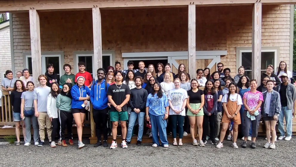 Class of 2023 summer students from JAX's Bar Harbor and Farmington campuses ­gather for a joint retreat in central Maine.